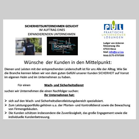 Sicherheitsunternehmen gesucht
